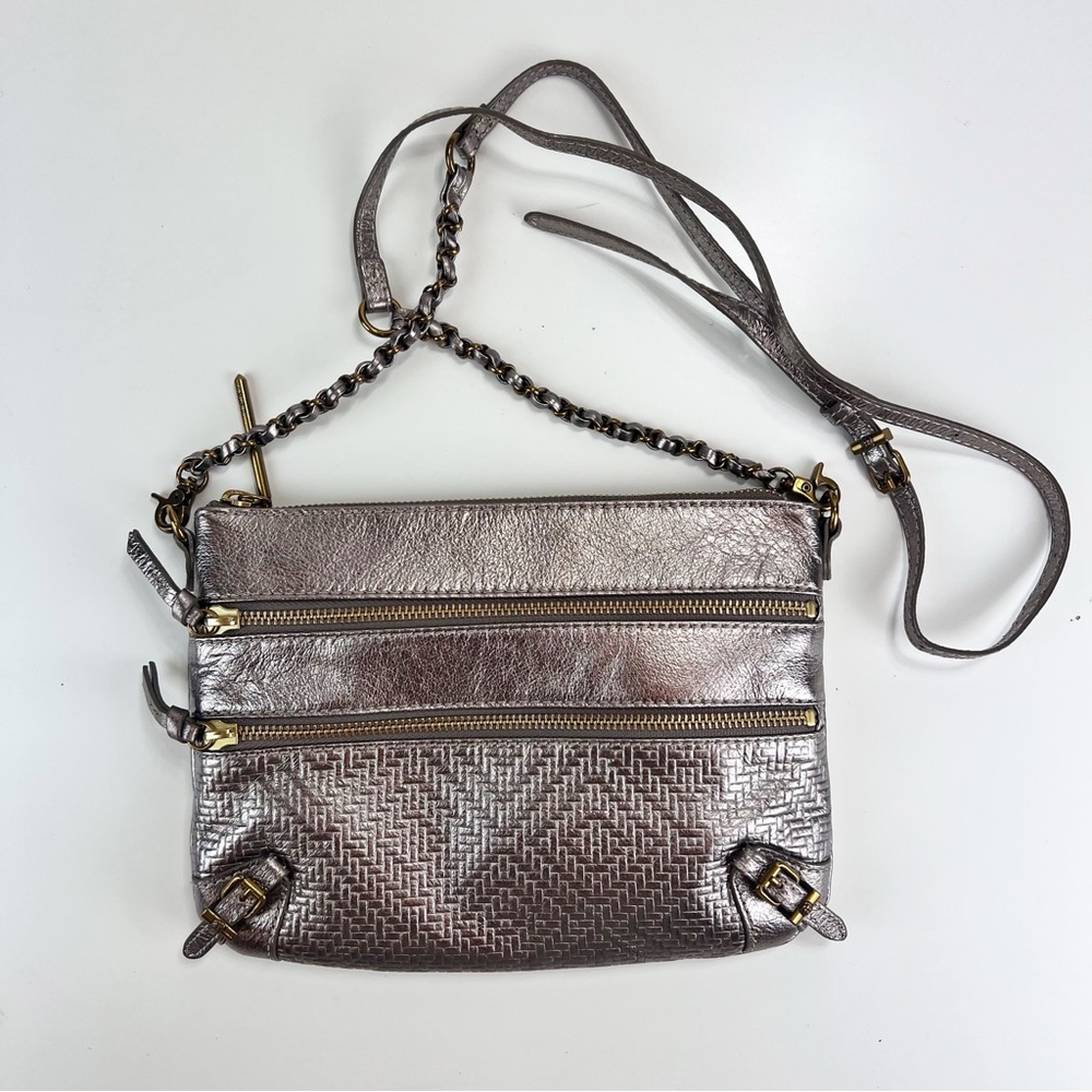Elliott Lucca Pyrite‎ Mari Leather Crossbody Bag Metallic